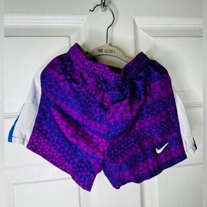 Nike Kids Geometric Purple and White Shorts